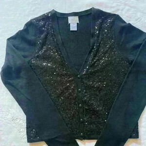 Neely black sequined cardigan